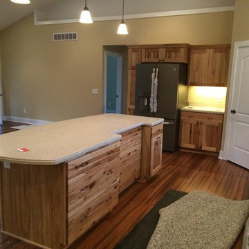 Rustic Hickory cabinets, with Corian countertops