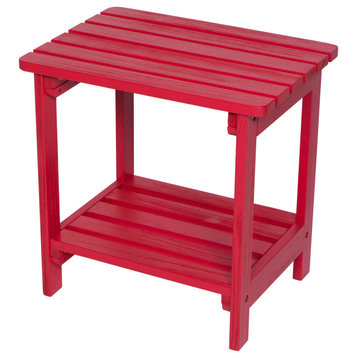 Shine Company Indoor/Outdoor Side Table With Hydro-Tex Finish, Chili Red