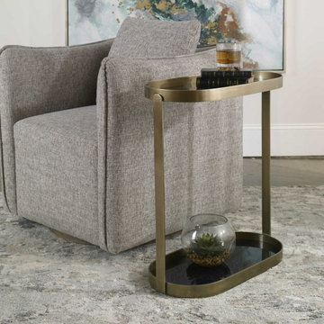 Modern Glass and Lucite Side End Tables