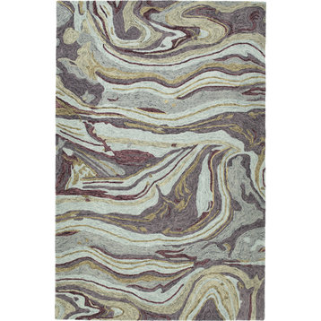 Kaleen Marble Hand-Tufted Rug, Aubergine, 8'x11'