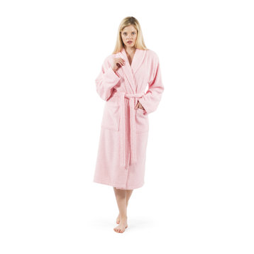 Unisex Terry Cloth Bathrobe, Pink, Large/Extra Large