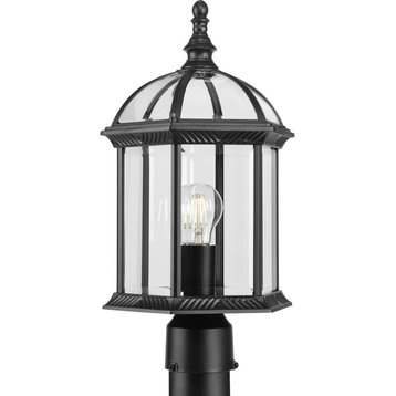 Dillard Collection 18-1/8" 1-Light Textured Black Outdoor Post Lantern