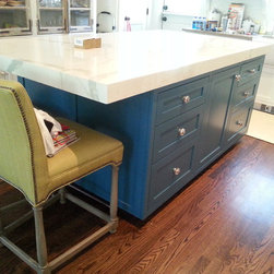 Blue and White Kitchen Island - Kitchen Islands And Kitchen Carts