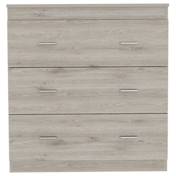 32" Light Grey Manufactured Wood Three Drawer Standard Dresser
