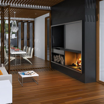 Breakaway Outdoor Fireplace and BBQ