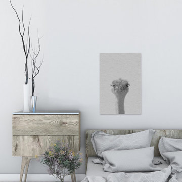 "Grumpy Ostrich" Painting Print on Wrapped Canvas
