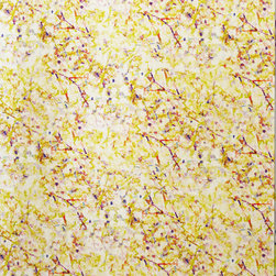 MORTLAKE &ndash; MUSTARD YELLOW, PURPLE GYPSOPHILA ON CREAM PEARL Pattern Number: 2016 - Wallpaper