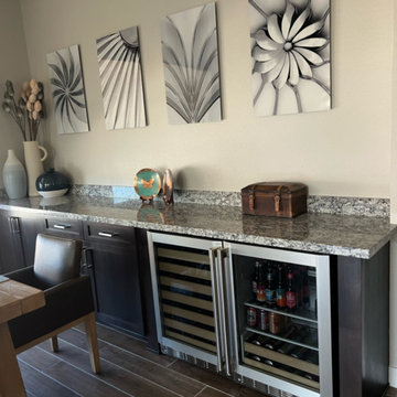 Custom Entertainment Center, Dry Bar, and Floating Shelves