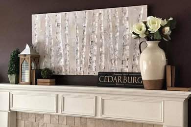 Transitional family room photo in Milwaukee