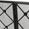 GDF Studio Chamberlain 3 Paneled Iron Fireplace Screen, Black