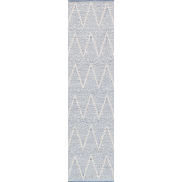 Pasargad Simplicity Collection Hand-Woven Cotton Runner, 2'6"x10'