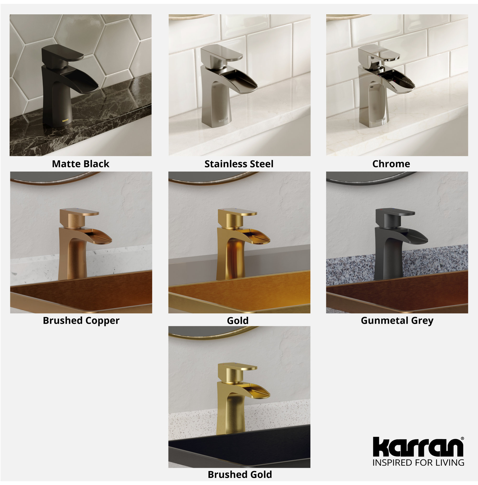 Karran KBF440 1-Hole 1-Handle Basin Faucet With Pop-up Drain, Gunmetal Grey