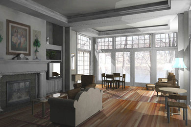 Inspiration for a contemporary living room remodel in Minneapolis
