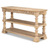 Fowler Carved Console With Shelf Solid Wood