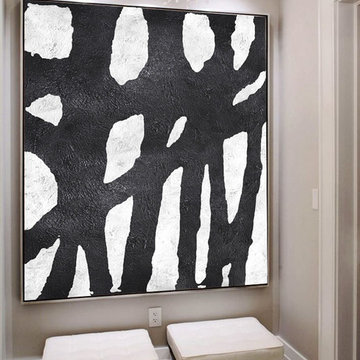 Black White Minimalist Geometric Art