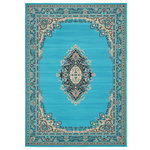 Unique Loom - Unique Loom Turquoise Washington Reza 7'x10' Area Rug - The gorgeous colors and classic medallion motifs of the Reza Collection will make a rug from this collection the centerpiece of any home. The vintage look of this rug recalls ancient Persian designs and the distinction of those storied styles. Give your home a distinguished look with this Reza Collection rug.