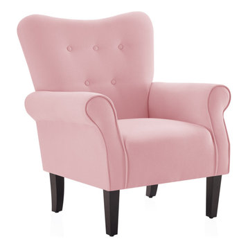 dusty pink armchairs