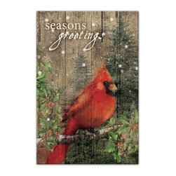 DDCG - "Season's Greetings" Cardinal Canvas Wall Art, 24"x36" - Prints And Posters