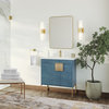 The Lockhart Bathroom Vanity, Single Sink, 30", Modern Blue, Freestanding