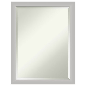 Low Luster Silver Beveled Wood Wall Mirror 20.5 x 26.5 in.