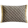 Beige Jacquard 12"x26" Lumbar Pillow Cover Moroccan & Lace - Moroccan Trey