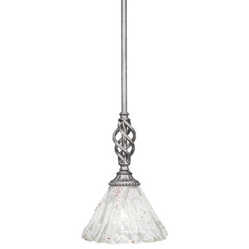 Elegante 1-Light Mini Pendant with Hang Straight Swivel, Aged Silver/Italian Ice