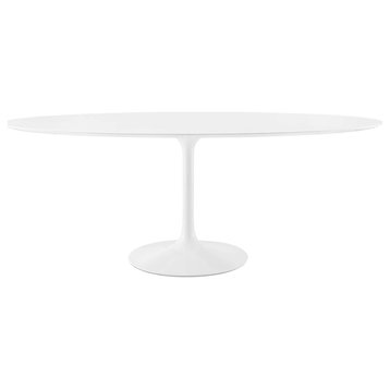 Lippa 78" Oval Wood Top Dining Table in White