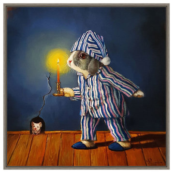 Canvas Art Framed 'The Night Before Christmas Mouse' by Lucia Heffernan, 22x22
