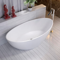 ADM Bathroom Oval Freestanding Bathtub, White, 70.9" - SW-131L (71 x 35) - Bathtubs