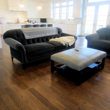 LOCUST VALLEY: 4" SELECT WHITE OAK SUPPLY/INSTALL & FINISH W DARK WALNUT/TRAFFIC