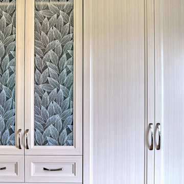 Hidden Wardrobe With Beveled Shaker Style Doors And Drawers