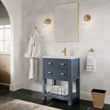 The Humboldt Bathroom Vanity, Blue, 24", Single Sink, Freestanding
