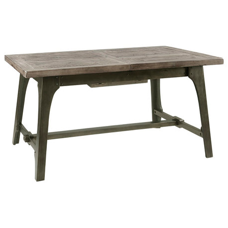 INK+IVY Oliver Extendable Distressed Vintage Industrial Dining Table