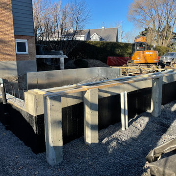 Extension de garage avec véranda au dessus