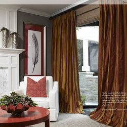 DrapeStyle - Striped Silk Taffeta in Naples Cayenne - Curtains
