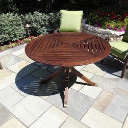 Teak & brass outdoor tables - Outdoor Dining Tables
