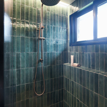 // MOODY AND CURVASCIOUS: FORESTVILLE ENSUITE AND MAIN BATHROOM
