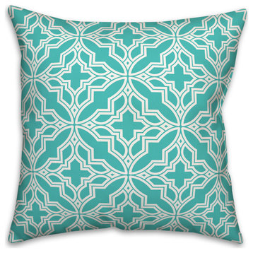 Blue Quatrefoil Pattern 18x18 Indoor / Outdoor Pillow