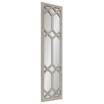 Uniek Inc. - Gramlock Wood Wall Mirror, Gray, 13x48 - Provide your space with an array of brightness and depth with this stunning Gramlock panel mirror. With its tall yet narrow frame, the Gramlock fits a variety of spaces and rooms that would otherwise be crowded by too wide of a mirror. This window mirror features some light paint distressing on its gray frame to fit that rustic farmhouse charm. Its narrow shape allows it to be used vertically in slim entryways or horizontally above a bed or a sofa. The Gramlock also works well in multiples as it can resemble a pair of windows side-by-side. The overall dimensions of the panel mirror are 12.5 inches wide by 47.5 inches high. The Gramlock comes with D-ring hangers attached to the back of the mirror making for quick and easy hanging. The beautiful wooden overlay adds a unique layer of dimension to your space.