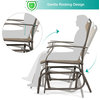 Costway 2PCS Patio Swing Single Glider Chair Rocking Seating Steel Frame Brown