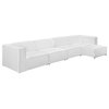 Mingle 5-Piece Upholstered Fabric Sectional Sofa Set, White