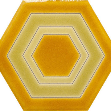 Sisters Ceramic Tile Collection, Hexagon-Tortoise Indian Summer