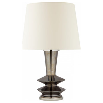 Whittaker Table Lamp, 1-Light, Black Pearl, Linen Shade, 30"H