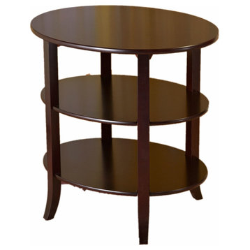 3-Tier Oval End Table