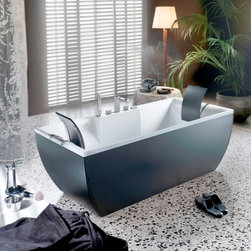 Kali Color Free Standing Bathtub in Black - Bathtubs