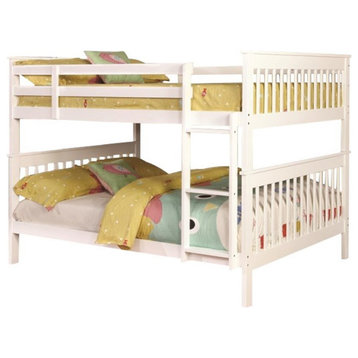Coaster Chapman Transitional Full Over Full Wood Bunk Bed in White Finish