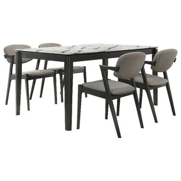 Coaster Stevie 5-Piece Contemporary Wood Dining Set in Black/White