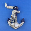 Wooden Rustic Decorative Blue Sailboat/Anchor Wall Accent With Hook Set 6''