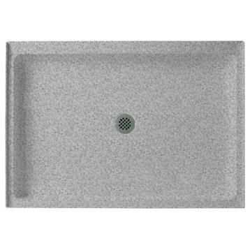 Swan 42.375x34.188x5.5 Solid Surface Shower Base, Gray Granite