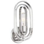 Designers Fountain - Kenzo 1-Light Wall Sconce, Polished Nickel - Beautiful from all angles.  The Kenzo collection is iconic in design with a modern twist.